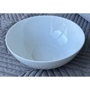 Crate and Barrel Scoop Serve Bowl White 9.75" Made in Portugal